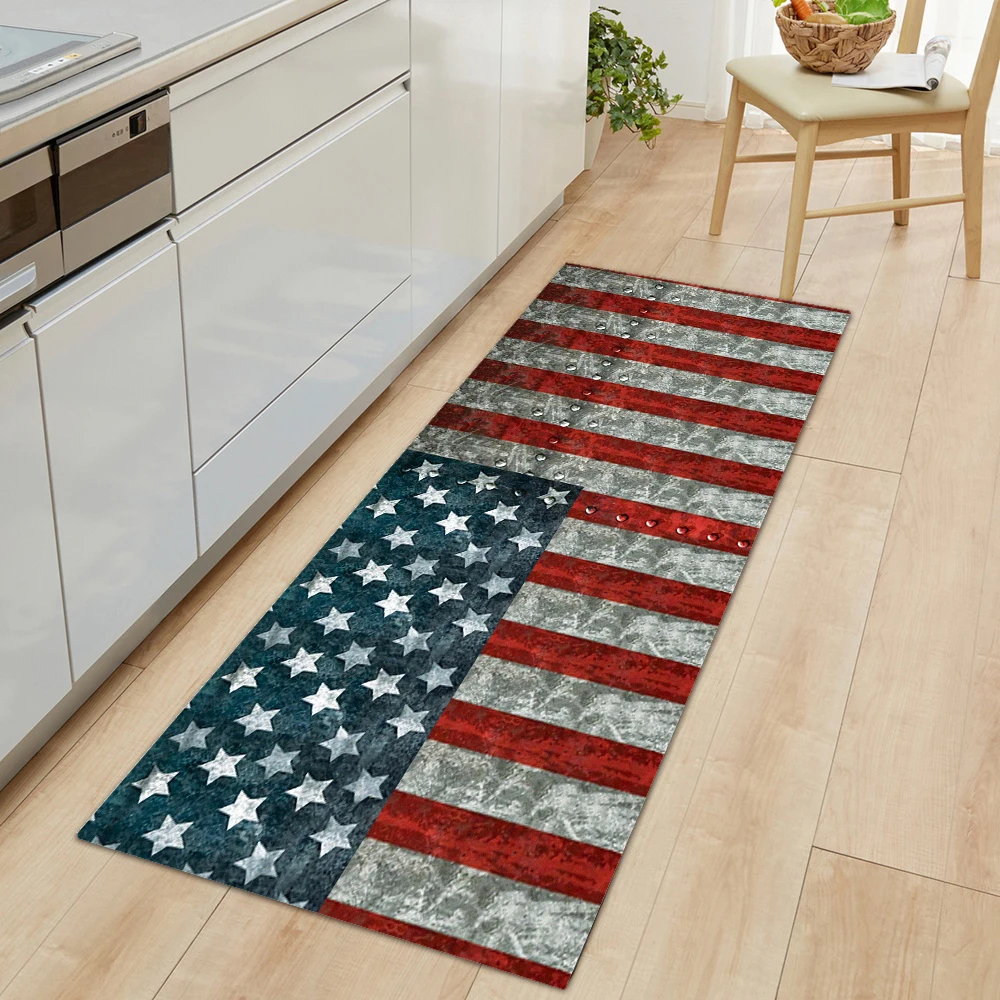 

American style Kitchen Mat Home Entrance Doormat Living Room Bedroom Floor Decor Carpet Hallway Bathroom Door Non-Slip Foot Rug