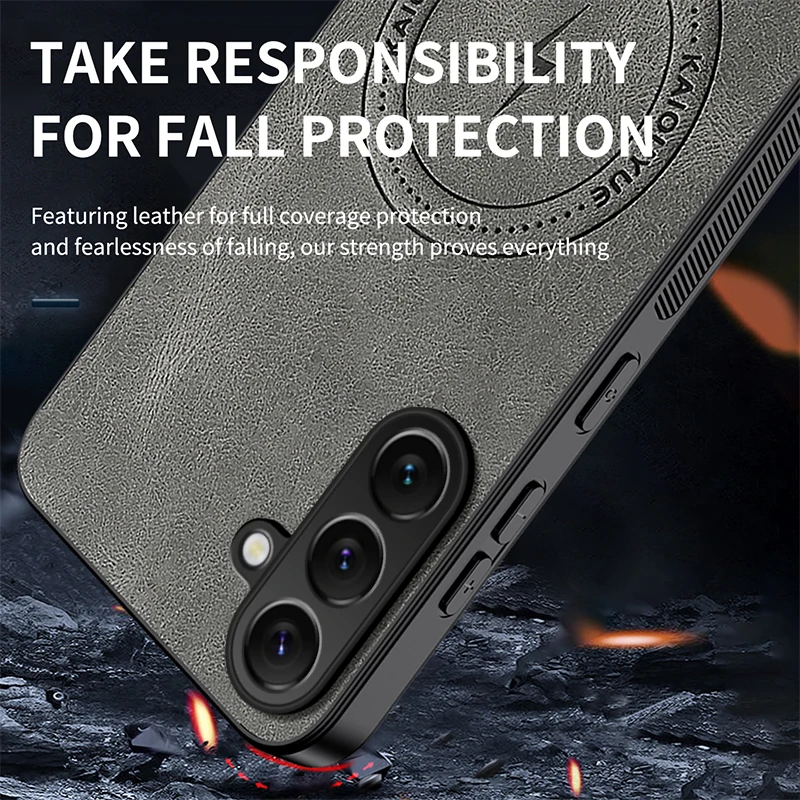 Premium PU Leather Magnetic Shockproof Phone Case with Matte Finish