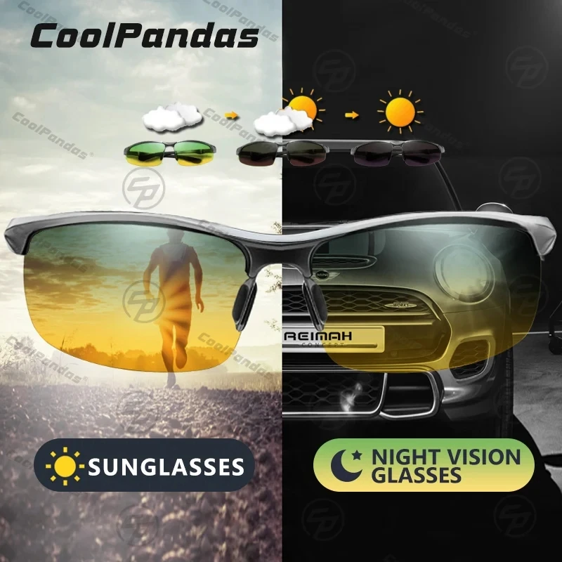 Top Aluminium Photochrome Sonnenbrille Mann Polarisierte Tag Nacht Fahren Anti-glare Gläser Männer Chameleon Brille Oculos de sol – Detail 1