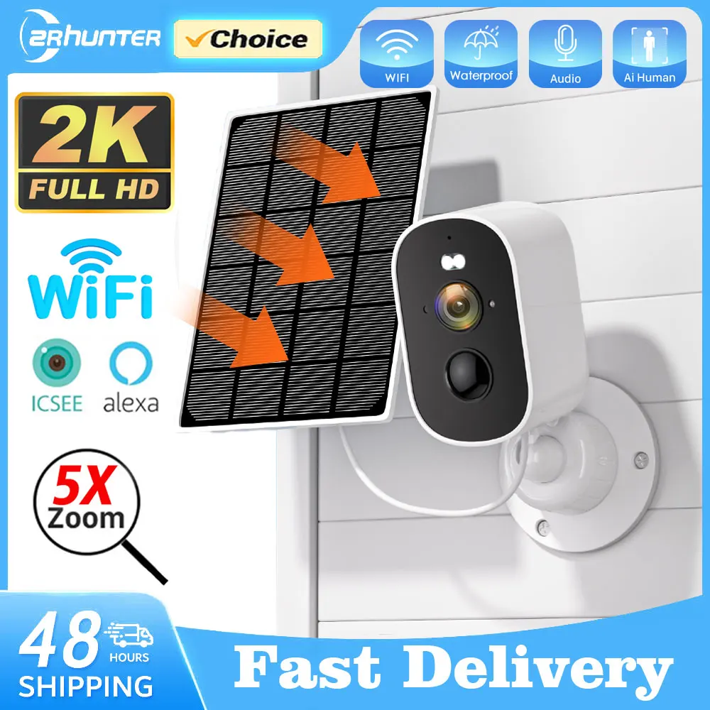 4MP WIFI Security Camera 4800mAh Battery with Solar Panel