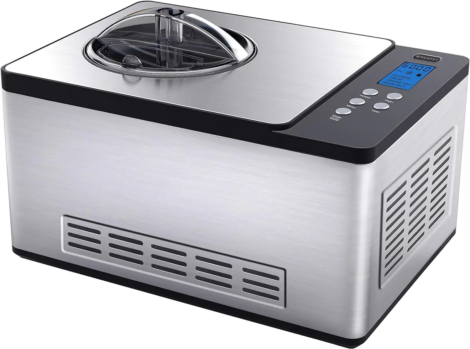 

Whynter ICM-220SSY Автоматическая Емкость 2 кварты чаша из нержавеющей стали и йогурт функция, встроенный компрессор, без предварительного замораживания