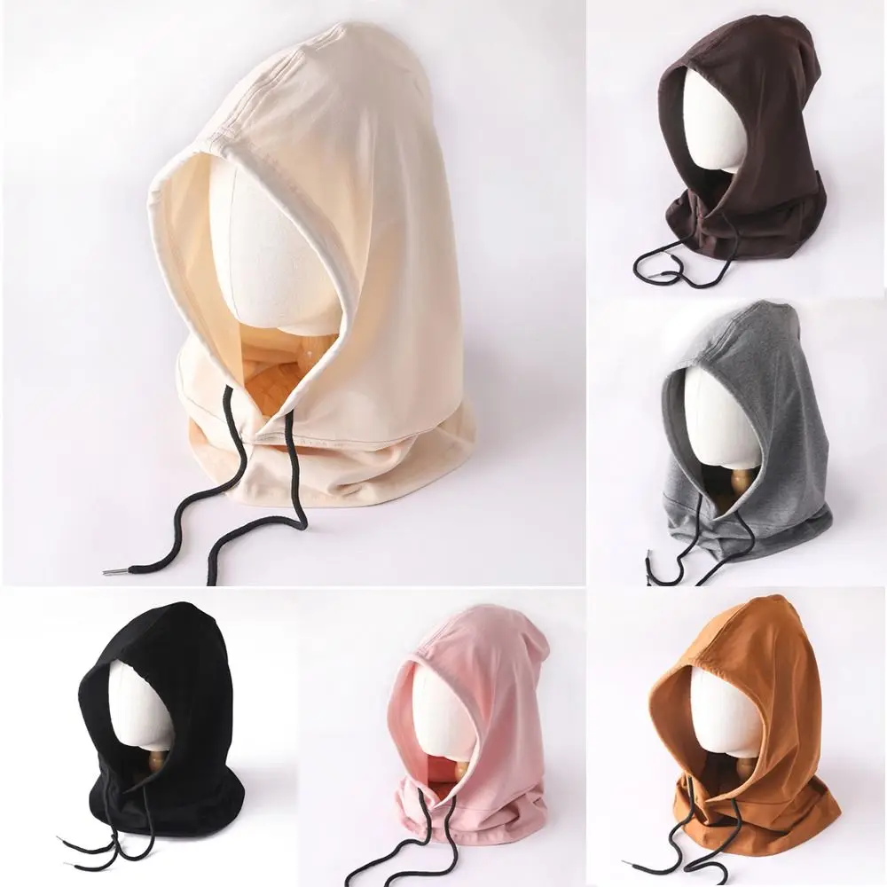 Soft Cotton Balaclava Streetwear Windproof Winter Neck Warm Hooded Hat Beanies Outdoor Sports Headgear Caps Unisex 3