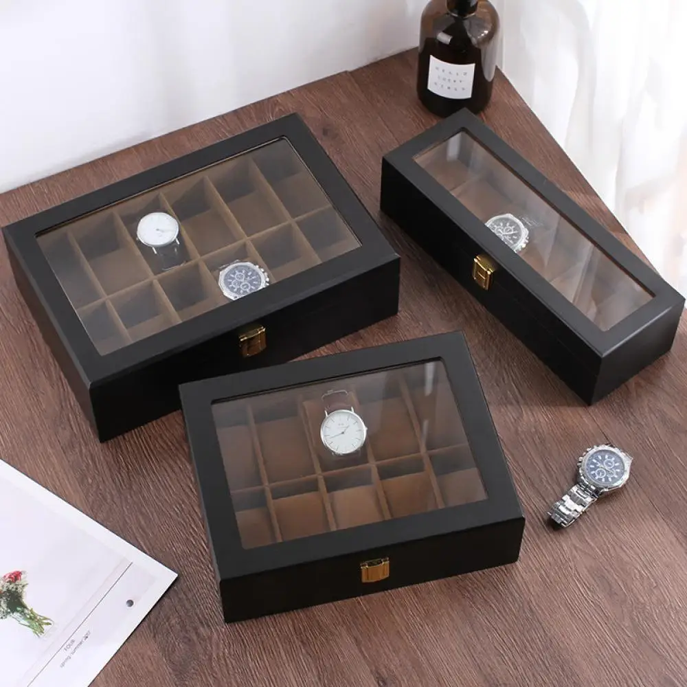 

6/10/12 Epitope Wooden Watch Storage Box Mechanical Watch Male Female Jewelry Glasses Display Matte Spray Watch Case Organizer
