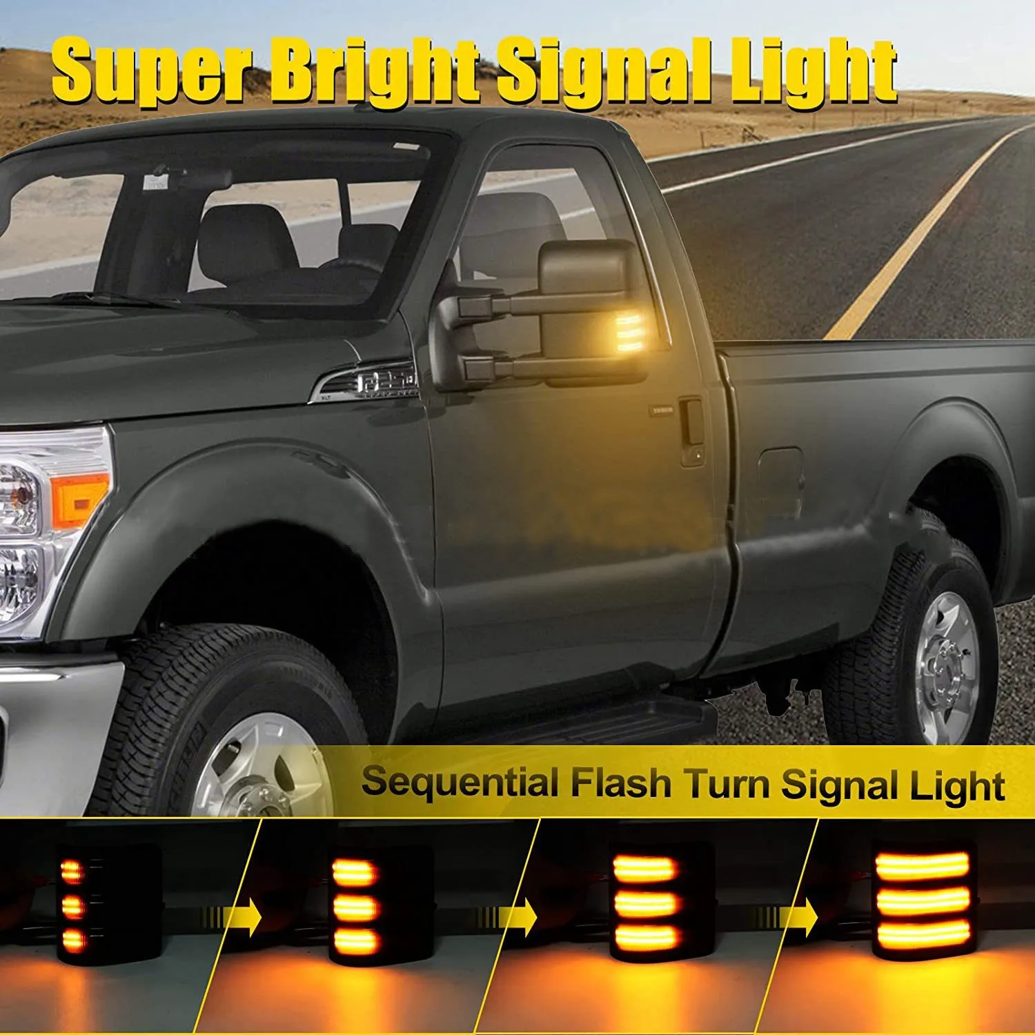 

1 пара, динамический поворотный сигнал, зеркальный индикатор для Ford F250, F350, F450, F550, 1448141, 1448140