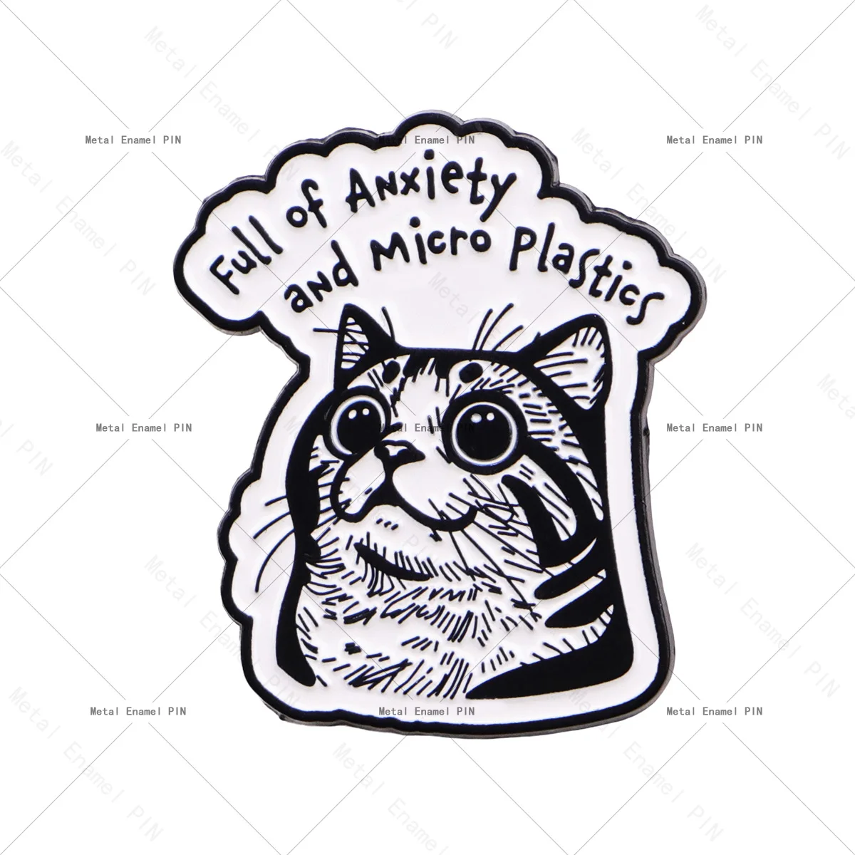 Van Gogh Starry Night Enamel Cat Brooch - Cute Lapel Pin Badge for Backpacks and Costumes - Fashion Jewelry Gift