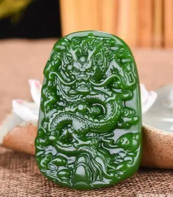 Gouden Ketting Met Jade Natuurlijke Jade Hanger 50mm Groene Jade