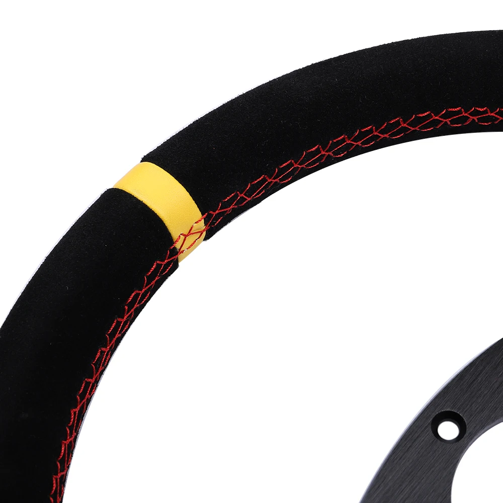 13inch Racing Flat Steering Wheel for Auto Universal Suede Leather Simulated Racing Game steering wheels