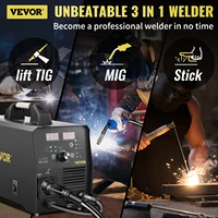 VEVOR 250A MIG MMA Lift TIG Welder 220V 3 in 1 Functions Flux Core Wire Welding Machine Gas/Gasless Switchable Mode with Gun 2