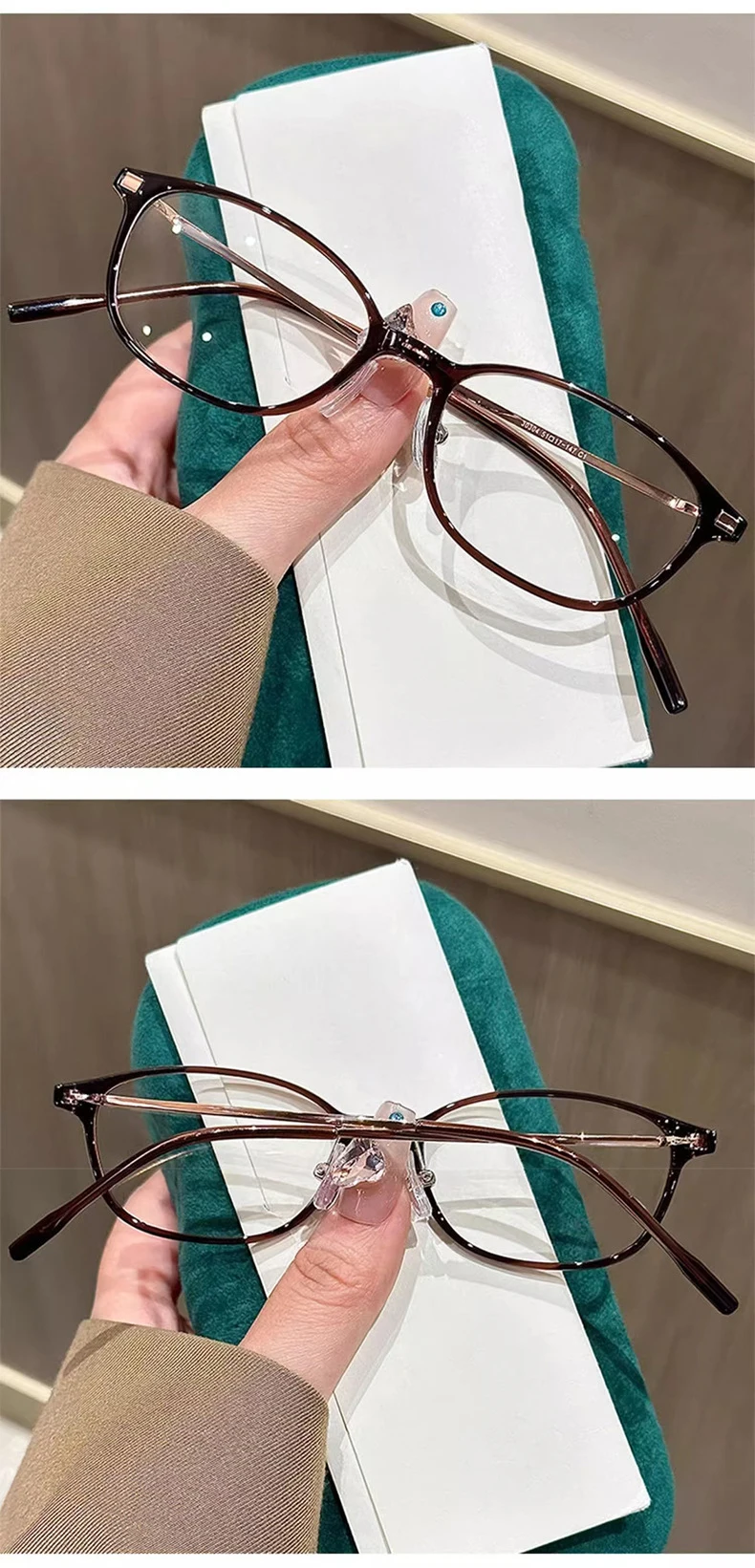 Mode Kleine Rahmen Lesebrille Für frauen High-end Ultra-licht High-definition Ältere Anti-blaues Licht Gläser JH5022 – Detail 11