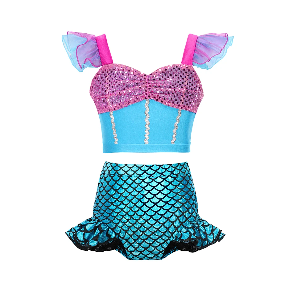 thumbnail image 1 of Disney-bañador de 2 piezas para niña, traje de baño de Ariel, Rapunzel, Isabella, Mirabel, Cosplay, Bikini de playa, verano 2024, 1 of 5