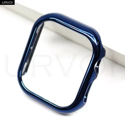 URVOI Electroplated Apple Watch Bumper Frame Case - Half Protector, Anti - Scratch PC Cover for 45mm Series 789 (Blue)