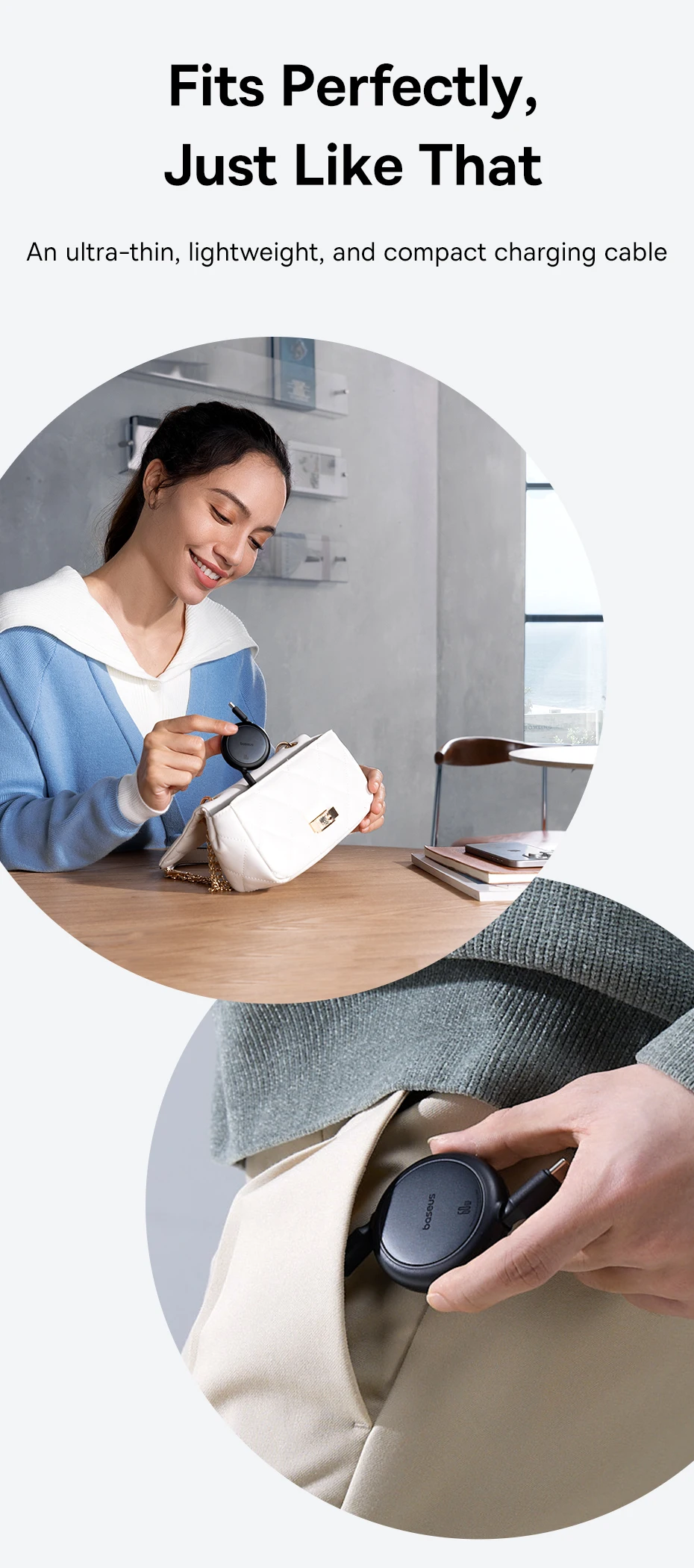 Baseus 60W Retractable USB-C to USB-C Fast Charging Cable