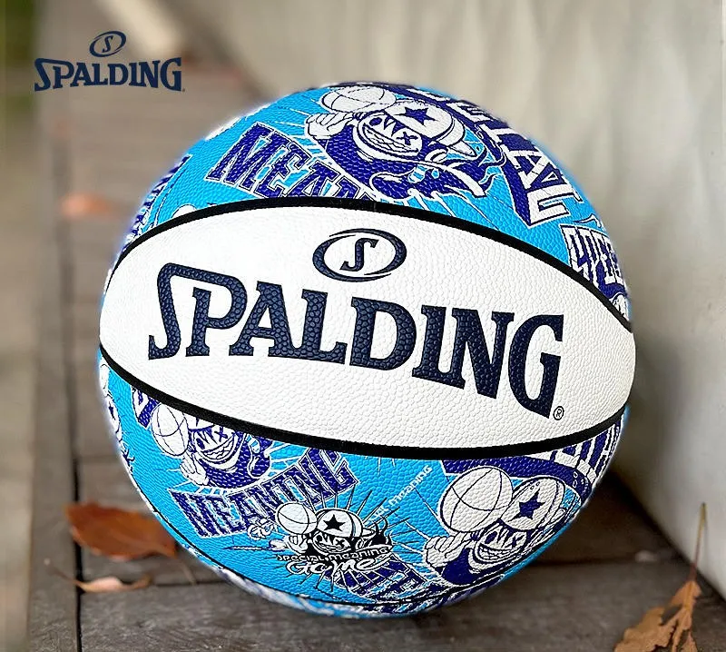 

Spalding Basketball Boy Basketball 77-746Y Blue White Graffi Indoor Outdoor PU Street Game Moisture Absorption Ball Size 7