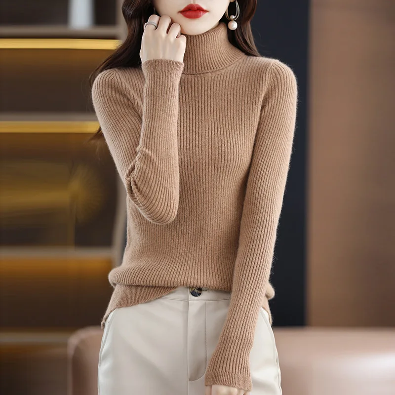 

Women Sweater Turtleneck Pullovers Autumn Winter Sweaters New 2023 Long Sleeves Thick Warm Female Sweater