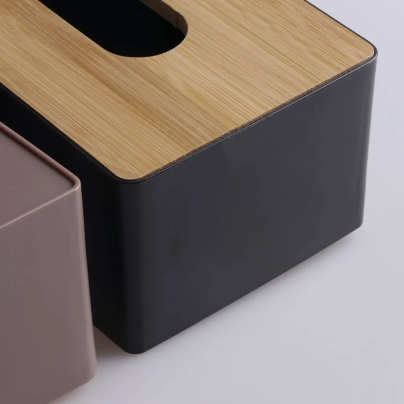 Tissue Box Napkin Holder Case Paper Box Container Bamboo Cover Solid Wood Hotel Storage Box Home Table Decoration 5