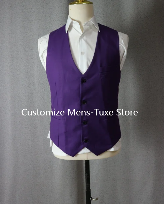 Abiti da uomo viola elegante Blazer Terno di alta qualità 3 pezzi giacca pantaloni gilet Set abiti da lavoro Costume Homme Slim Fit 2024