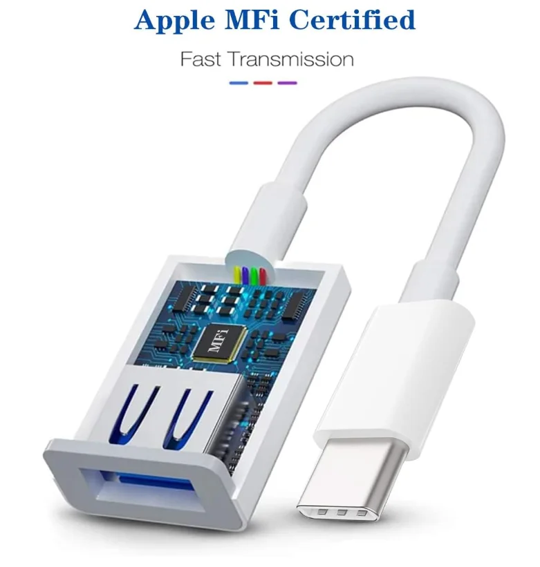 USB-C to USB Adapter - Apple MFi Certified OTG Cable Converter