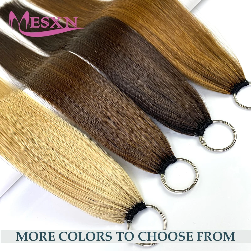 

MESXN Feather hair extensions Human Hair 100% Real Natural Hair Comfortable and Invisible 16"-26" Black Brown Blonde for salon