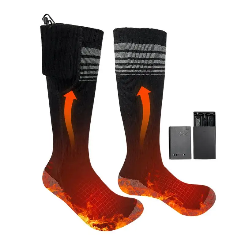 Self Heating Socks For Men Cold Resistant Long Heated Socks Battery Powered Winter Heated Socks For Snowboarding Ice Skiing