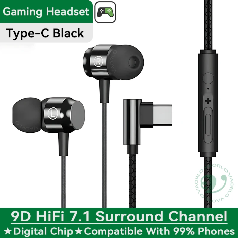 Enhanced Metal Magnetic Gaming Earbuds with 9D Surround Sound and HIFI Heavy Bass