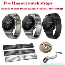 

For Huawei Watch GT2 Pro Watch 3 22mm strap GT2e/ GT/GT2 46mm Porsche Design Butterfly Buckle Stainless Steel Bracelet