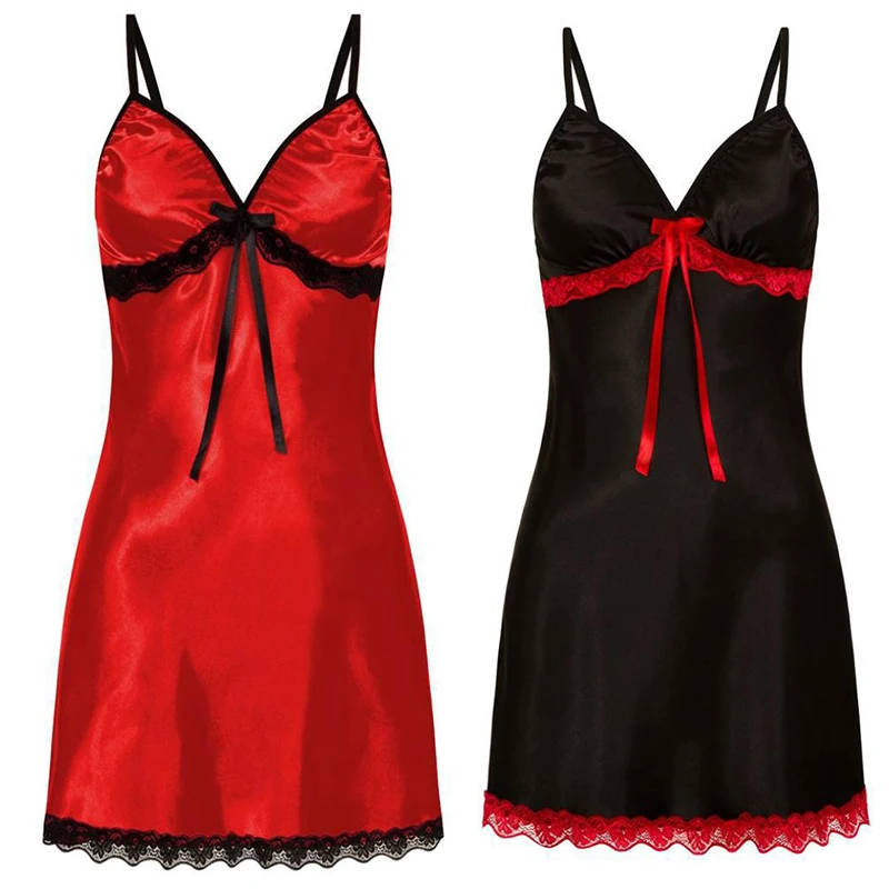 Women Nightgowns Women Sexy Sleepwear Silk Satin Nightwear Slip Dress Sleeveless Pajamas Nightgown Plus Size Nightwear Comfortable