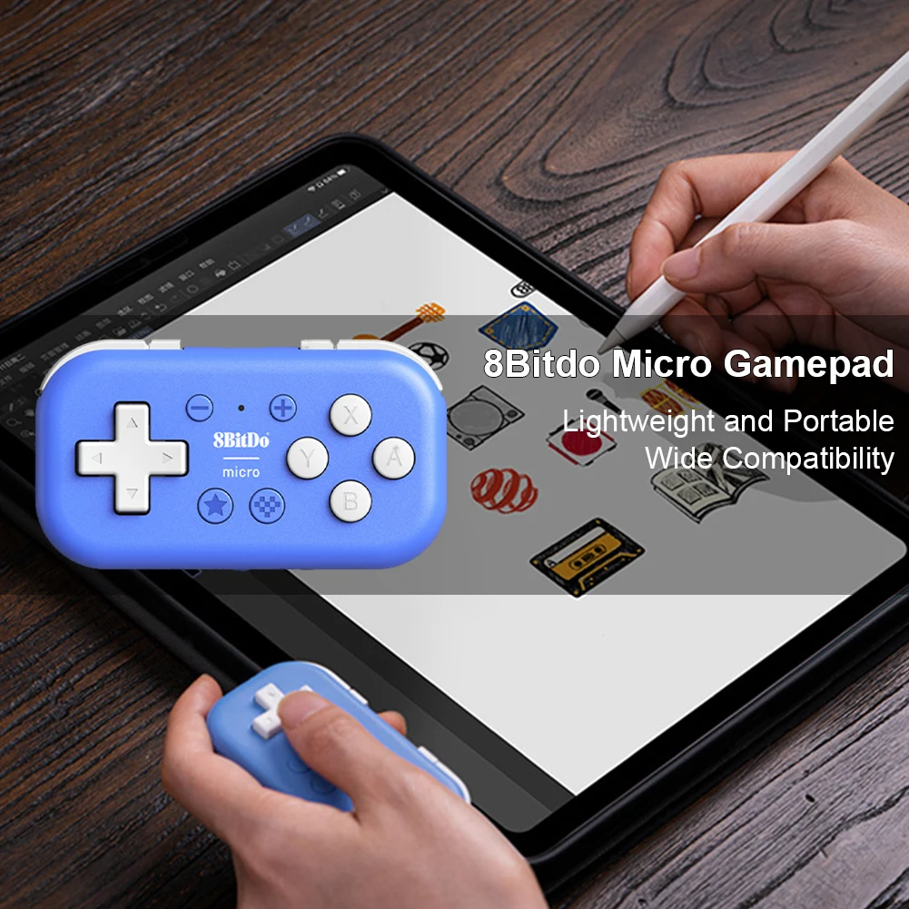 Pocket Controller Bluetooth-compatible Mini Game Console 16 Buttons Handheld Console Designed for 2D Games for  OS/Android/PC