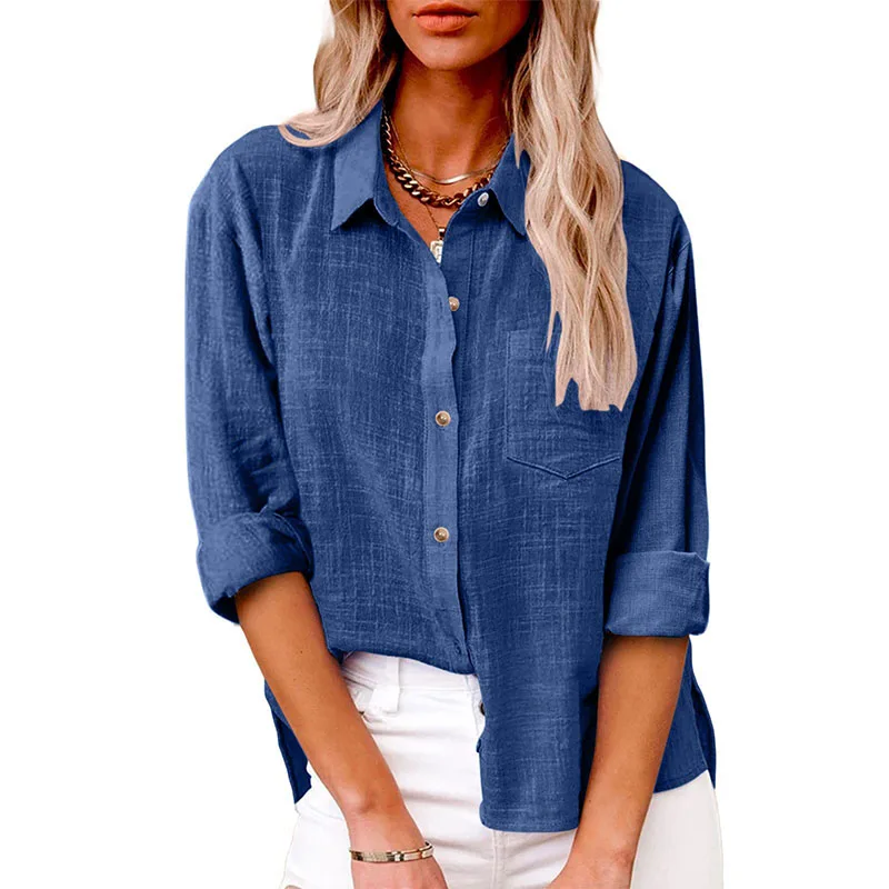 S7f679d0758fa4545bc613ba70dc65aa5v Solid Casual Loose Shirts For Women Summer Vintage Women's Oversized Shirts And Blouses Fashion Elegant Youth Female Tops Mallzona