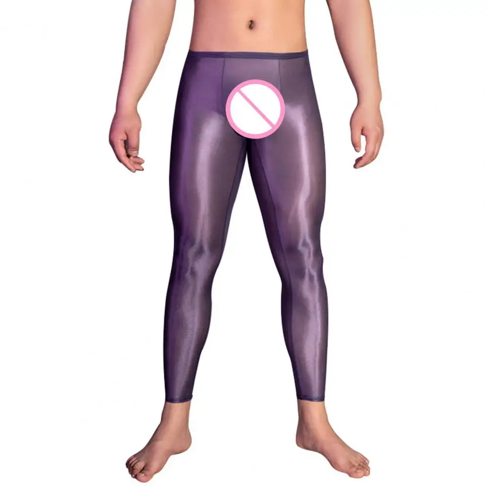 Men Leggings Ultrathin Stretchy Shiny Ice Silky Leggings Sexy See-through Oil Glossy Comfort Skinny Pants for A Stylish men leggings