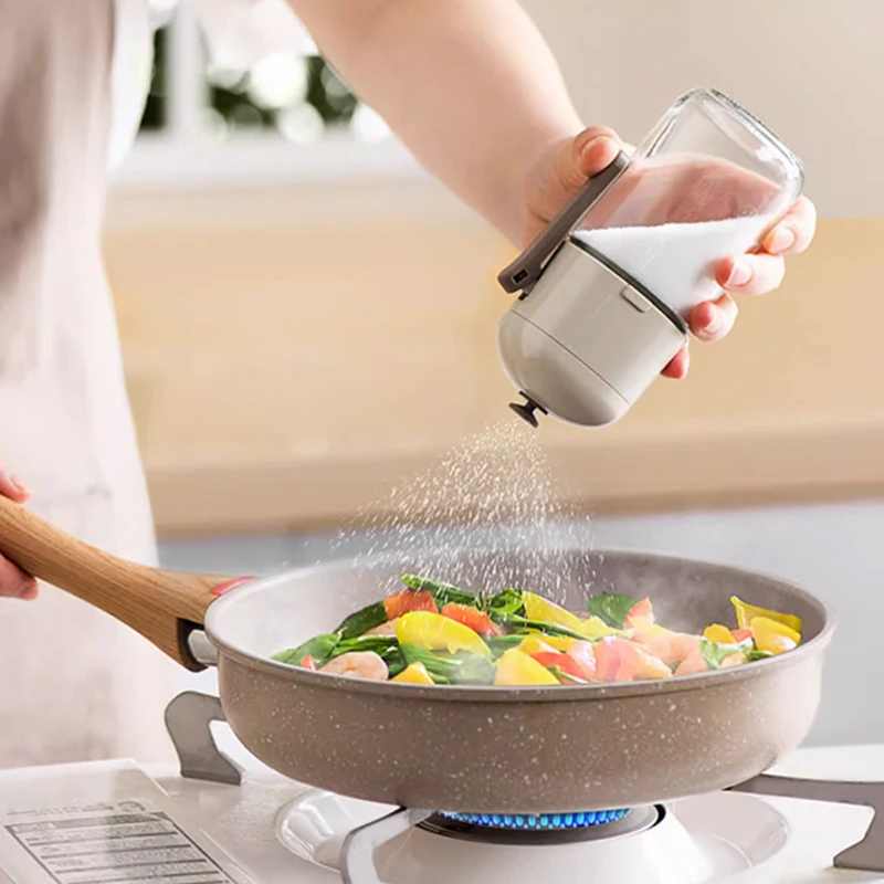 Seasoning Bottle Pressing Container Storage Glass for Pepper Salt Spice Sugar BBQ Condiment salt shaker spices bottle salt pepper shakers seasoning jar