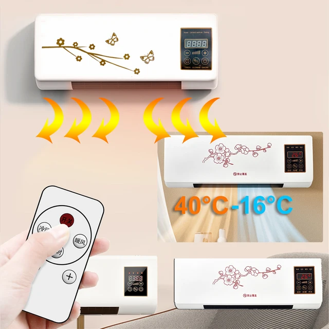 2 in 1 히터 및 에어컨 콤보 벽걸이 전기 에어컨 히터, 가정용 쿨 웜 송풍기, 1400W, 1800W