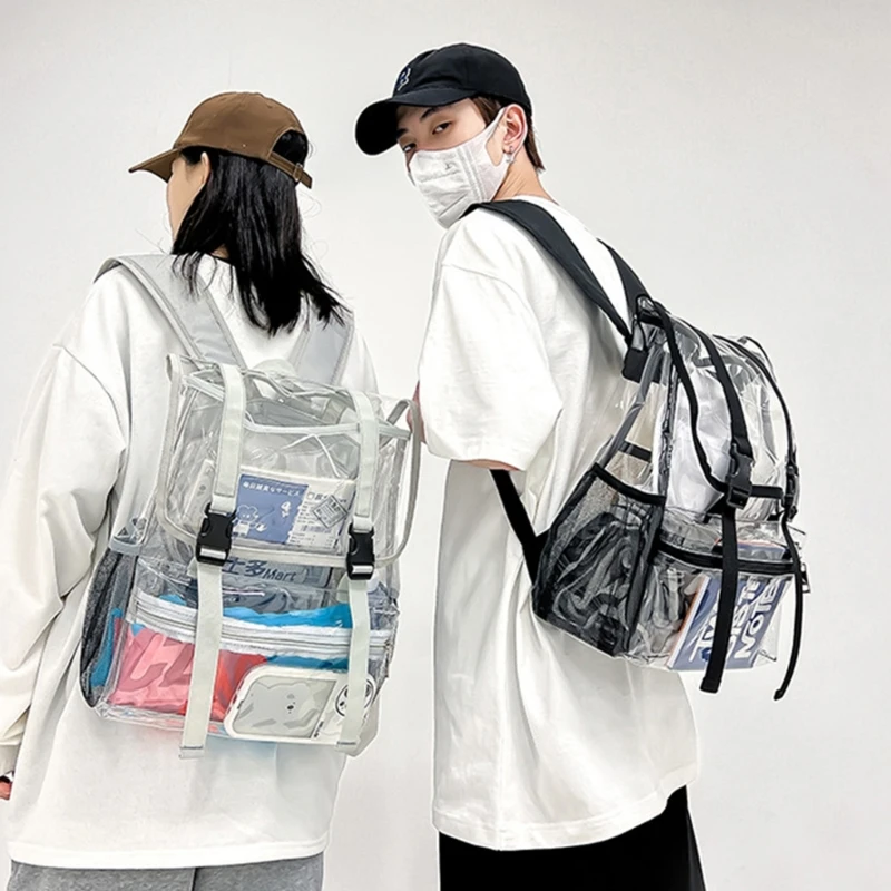 Travel Daypacks Large Capacity Backpack Fashion Bookbags Waterproof Clear Bags Teens Student Schoolbag Casual Bags