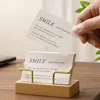 Business Card Holder Organizer Office Desk Display Stand Memo Counter Accessories Tabletop Shelf Home Wooden Card Holder Storage 4