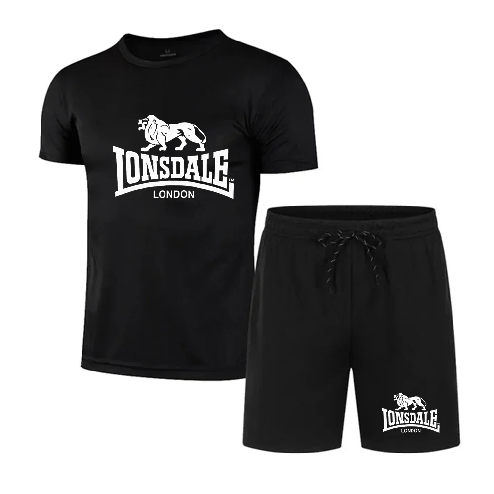 

Summer fashion printed men's shorts set Men's Quick drying Breathable sports set Short sleeve T-shirt set men's jogging set