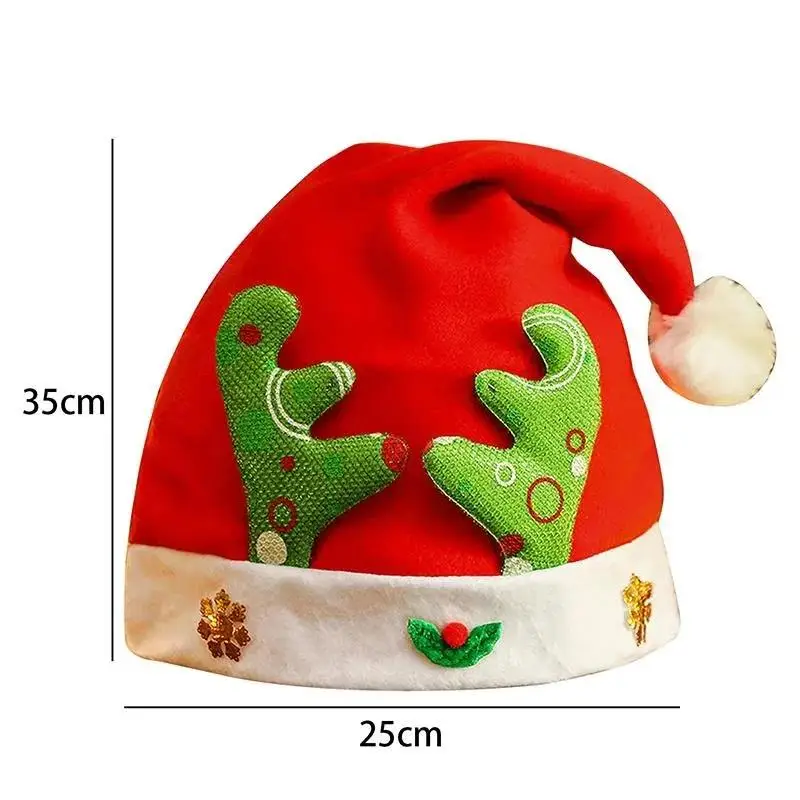 Cartoon Santa Hat Santa Claus Snowman Elk Embroidered Christmas Decoration for Christmas New Year Festive Holiday Party Supplies