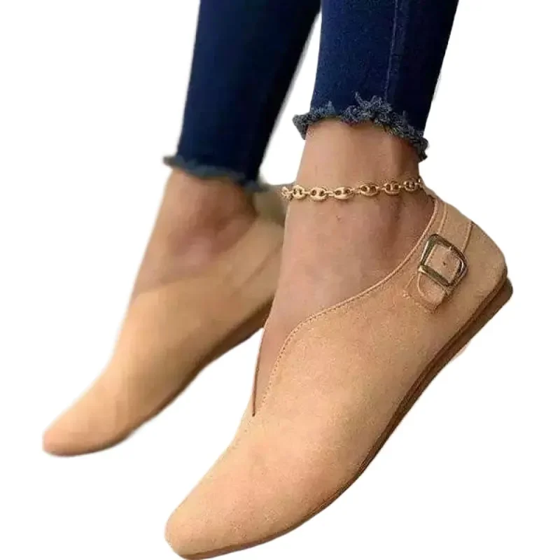 Women's Retro Pointed Toe Loafers Lightweight Toe Suede Women Flats Shoes Slip on Casual Shoes Plus Size 35-43 Zapatos De Mujer