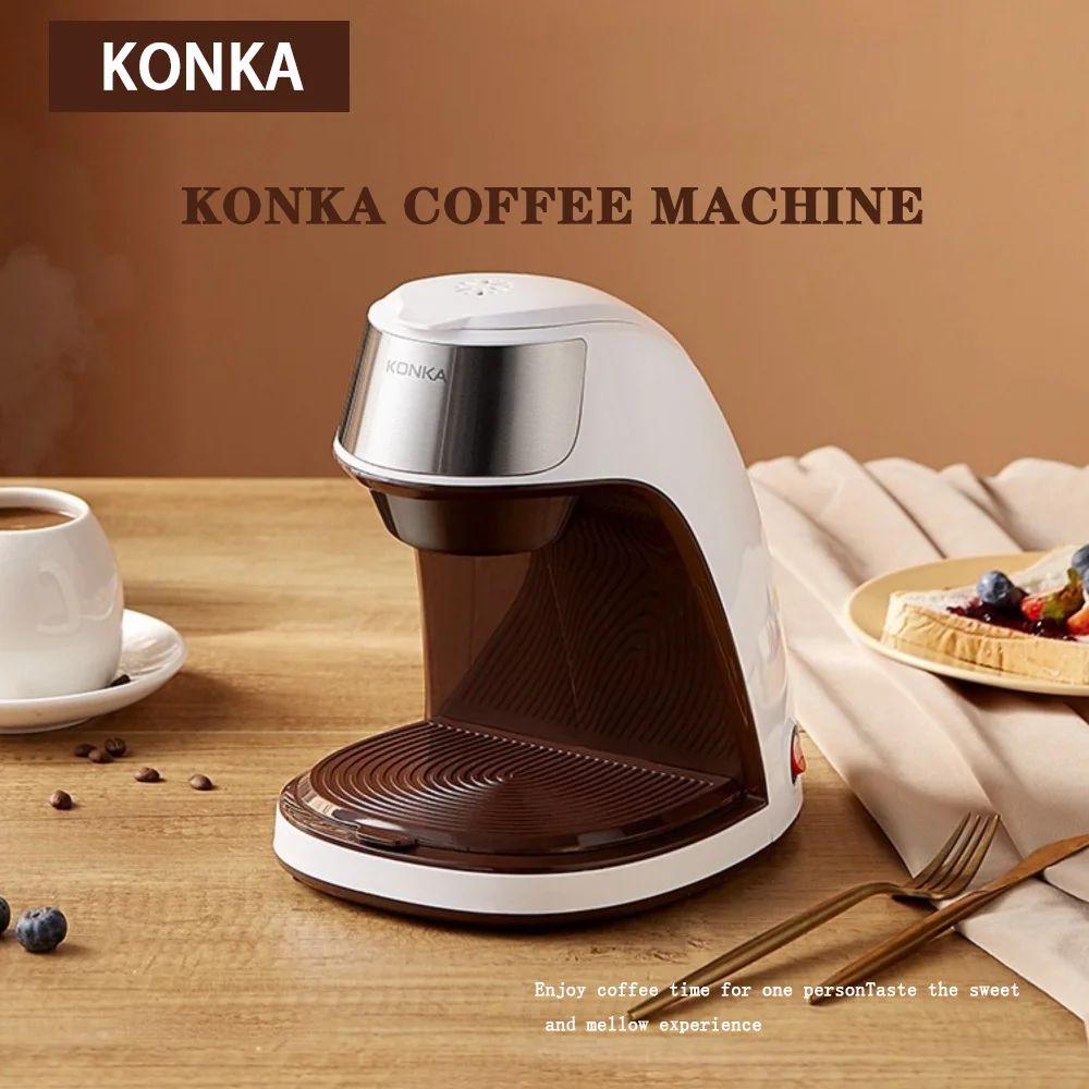 KONKA Drip Coffee Maker 10-Cup Auto Shut-Off Reusable Filter Compact Ideal for Home & Office Brews Fresh Coffee KCF-CS2