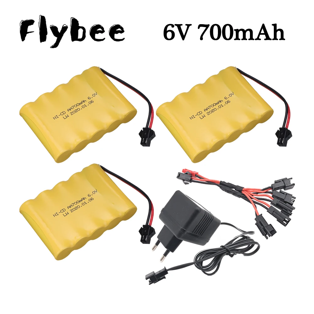 

( SM Plug ) 6V 700mAh NICD Battery Charger For RC Car Truck Tank Boat boys Electric toy battery AA 6V Rechargeable Battery Pack