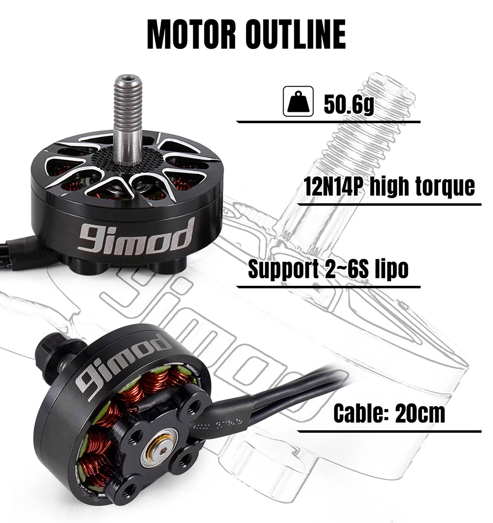 S7f6876d30f4f4e2590c611f51bece063C 9IMOD Brushless Motor X2807 X2812 900KV/1115KV/1300/1500/1700KV 2-6S 4mm Bearing Shaft Motor for RC FPV Racing Drone Multicopter