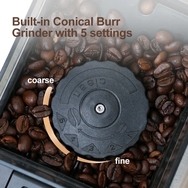 Automatic Coffee Machine Super Espresso Machine with Grinder Refrigerated Milk WiFi Connected 5 Flavors for Home Office