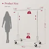 Heavy Duty Clothes Rack Foldable Garment Rack with Wheels and Extendable Rod, Freestanding Clothing Rack 5
