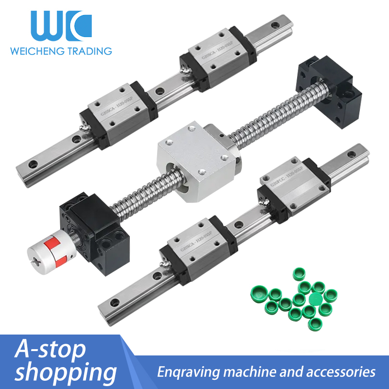 HGR20 Linear Guides Rails 100mm-1150mm+Steel HGH20CA/HGW20CC+RM SFU1610 Ball Screw Guides+Nut+BKBF12+DSG16H+Coupler for CNC Part