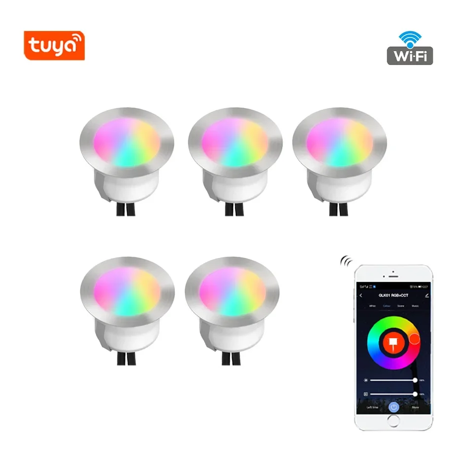 

Tuya Smart LED Deck Lights Kit WiFi 24V RGBW Recessed Waterproof for Outdoor,Fence, Garden, Patio, Yard, Stairway