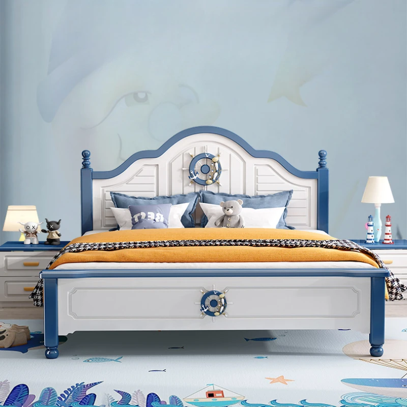 American Wood Childrens Bed Frame Elegant Comferter Loft Kids Bed Headboards White Cama Infantil Bedroom Furniture 5