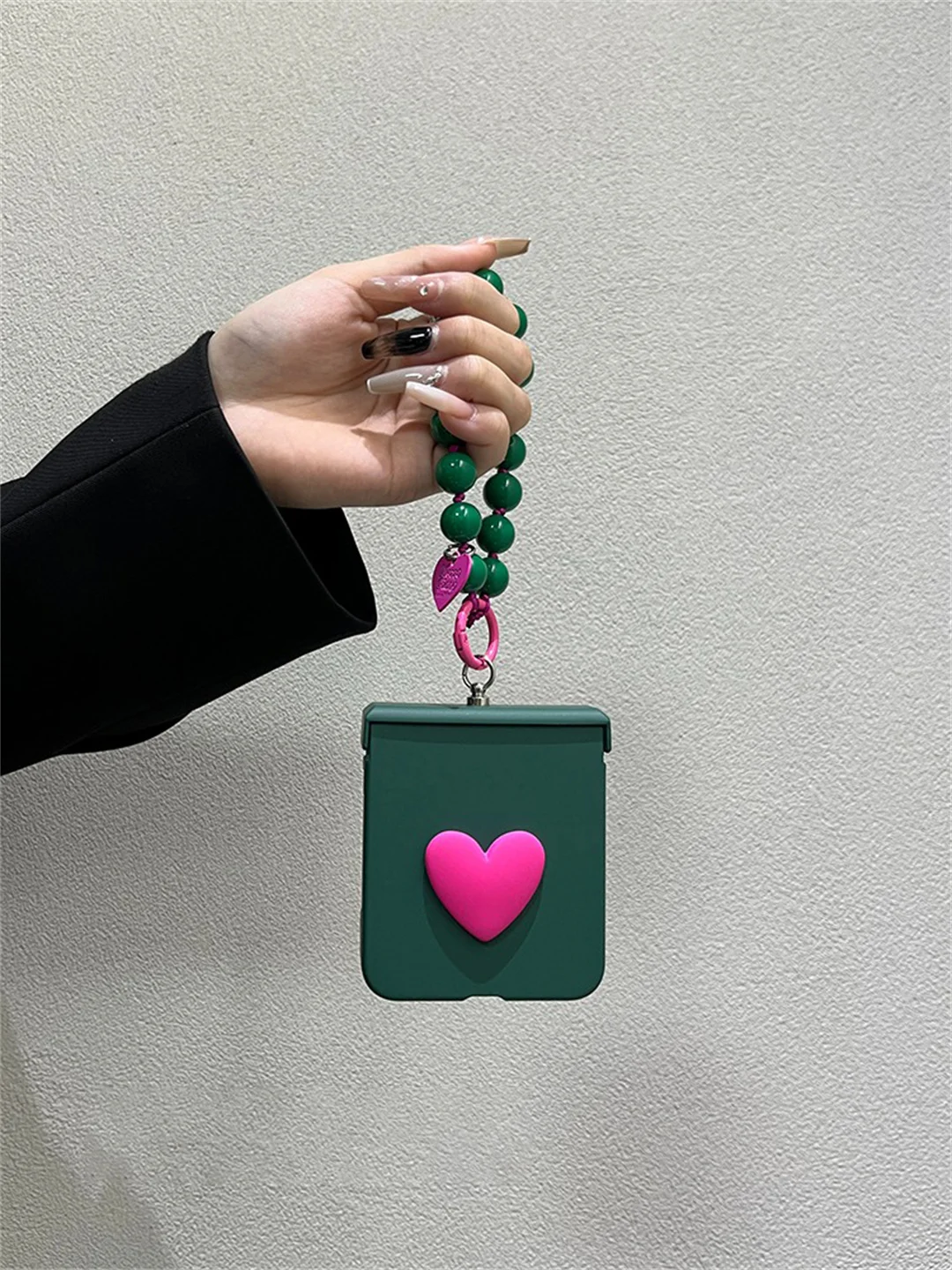 Korean Blackish Green Love Heart Bracelet Phone Case Cover