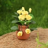 1Pcs 1:12 Dollhouse Miniature Potted Plant Pot Green Leafed Plant Garden Balcony Decoration Dollhouse Collection Kids' Toys 2