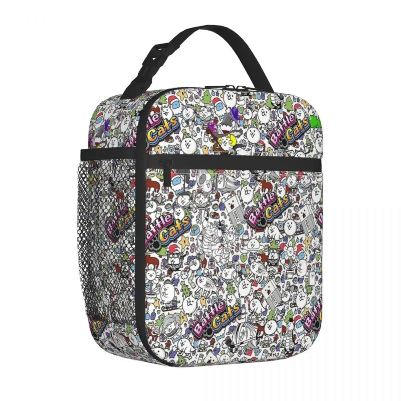 

Battle Cats Anime Game Collage Insulated Lunch Bag High Capacity Reusable Cooler Bag Tote Lunch Box School Picnic Bento Pouch