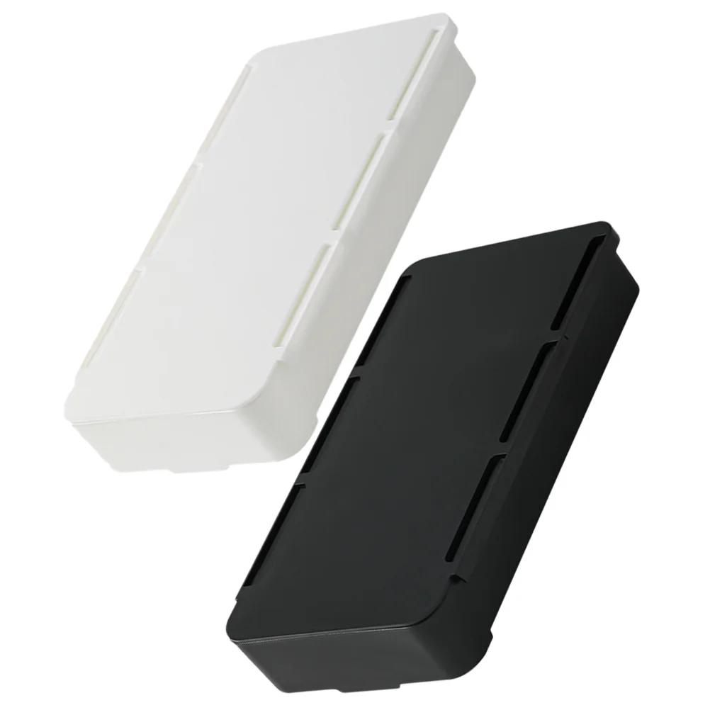 

Скрытый ящик для хранения для офисного стола, 2 шт., канцелярские принадлежности для студентов, 2 шт. (черный + белый), пластиковые коробки