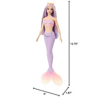 Muñeca Barbie sirena Original con pelo de fantasía rosa Lila y diadema accesorio de juguete para niñas regalo de cumpleaños HRR06 - Imagen 5