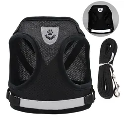 Breathable Reflective Pet Harness - Adjustable Undershirt Type - L (Black G312C)